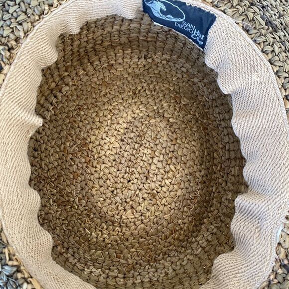 San Diego Hat Company Natural Woven Straw Hat Tan & Olive OS Beach Boho Vacation main image 7